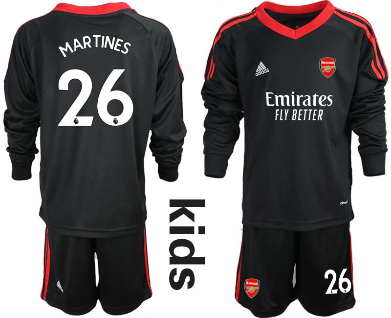 Youth 2020-2021 club Arsenal black long sleeved Goalkeeper #26 Soccer Jerseys->arsenal jersey->Soccer Club Jersey